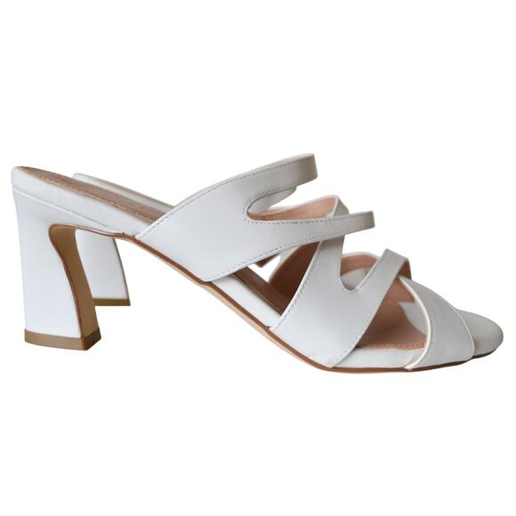Cole Haan Alyce Heel Sandal White Leather Size 9.5 - Picture 1 of 9
